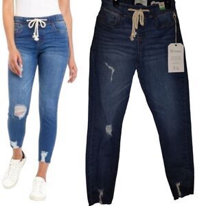 CELEBRITY PINK Juniors’ Pull-On Drawstring Elastic-Waist Jeans Size X-Small